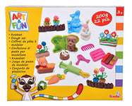 Simba- Niveau Art and Fun Set de pâte à Modeler pour Amoureux des Animaux, 4 x 50 g, seringue, Clip, moules 3D, 22 pièces, Accessoires, à partir de 3 Ans, 106324616, Multicolore, Grand