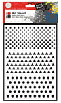 Marabu 028500000008 – Art Stencil Pochoir à motif pour un pochoir efficace sur papier, châssis, bois et textiles, sans PVC, découpé au laser, réutilisable, DIN A4, Basic Combination