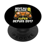 Niveau 8 Débloqué Super Depuis 2017 Anniversaire Gamer PopSockets PopGrip Adhésif