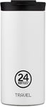 24BOTTLES Travel Tumbler - Mug Isotherme Cafe et The 600 ml, Tasse Isotherme 100% Hermétique, Thermos 6h Hot et 24h Cold, Bouteille Gourde Isotherme Inox Écologique au Design Italien, Ice White