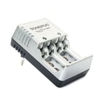 4x Batteriladdare - AA, AAA & 9V Batterier Silver