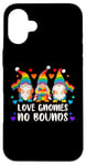 Coque pour iPhone 16 Plus Fierté LGBT, Nains de jardin, Couleurs arc-en-ciel