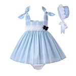 Uk Spanish Baby Girls Princess Dress Birthday Party Infant Clothes With Bonnet