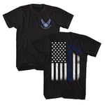 Air And Space Force SAF air Force Vet Black Solid Adult Short Sleeve T-Shirt