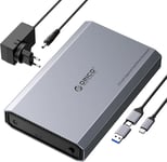 Aluminium Boîtier Disque Dur 3,5 Usb-C 3.2 Gen 2 6Gbps Externe Hdd Boitier Pour 3,5/2,5 Pouces Sata Hdd Ssd Jusqu'À 20 To,Câble Usb C/A 2 En 1,Adaptateur 12 V 2 A Inclus (Dd35C3)