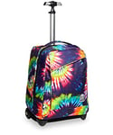 Invicta Sac à Dos à Roulettes, Tie&Dye, Sac à Livres à Roulettes, 2 En 1, Sac à Dos + Trolley, Eco-Friendly, Filles et Garçons, pour L'École, le Sport, Pochette pour Ordinateur Portable, Motif