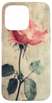 Coque pour iPhone 15 Pro Max Rose grunge douce subtile florale vintage