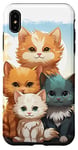 Coque pour iPhone XS Max Mignon anime chat photo de famille sur rocher ensoleillé jour portrait