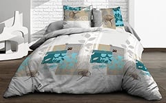 Housse de Couette 240x260 + 2 taies - Pur Coton 57 Fils - Palerme