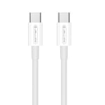 Jellico B1 Kestävä-Pehmeä Universaali USB-C to USB-C Tietoja & Nopean PD 60W Latausjohto 1m Valkoinen