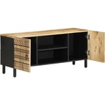 Maisonchic - Meuble tv, Banc tv, Armoire de rangement noir 105x33,5x46 cm bois massif manguier brut FR573935 Maison Chic