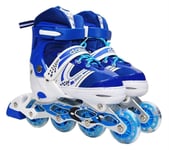 Inline Skates for Kids,Adjustable and Safe Durable Children Roller Skates,Fashionable Outdoor Sport Skates for Young Boys Girls. (Color : Blue, Size : 5.5UK)