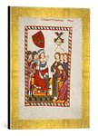 Kunst für Alle 'Image encadrée de Zurich Livre Peinture « Château » GRAF de Ratisbonne/Codex manesse Impression d'art dans Le Cadre de Haute qualité Photos Fait Main, 30 x 40 cm, Or, Raya