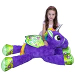 Grande Peluche Licorne Violet 80cm Poney Magique Cheval Avec Ailes Couché