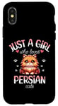 Coque pour iPhone X/XS Fille Qui Aime Les Chats Persans Adore Chat Persan