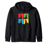 Colorful Cool Chicken Art, Crazy Chicken Rooster Family Zip Hoodie