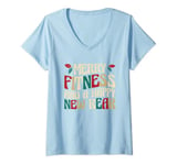 Womens Merry Fitness and a Happy New Rear Christmas Workout V-Neck T-Shirt