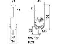 Obo Bs-W1-K-40 Ft U-Klämma 2056 34-40Mm Varmförzinkad 1187732 100 (1187732)