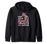 Keep Calm And Jazz On Piano Player Vibe Zip Hoodie