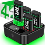 HEYLICOOL Rechargeable Battery Packs for Xbox Series X|S/Xbox One,4X3600mWh Xbox One Controller Battery Packs, Rechargeable Batteries with Charging Dock for Xbox One/One S/One X/One Elite