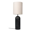 Gubi - Gravity Floor Lamp - XL High, Black Marble/Canvas - Skärmlampor - Space Copenhagen - Svart