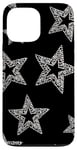 iPhone 13 Pro Max White Mosaic Star Pattern On Black Y2K Star Case