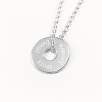 Washer coin/cirkel, Halsband med gravyr - Silver