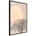 Plakat - Morning Full Moon - 40 x 60 cm - Sort ramme