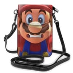 Mario Game Super Phone Purse Women's Crossbody Handbags Lightweight Bags Women Purse Leather Cellphone Holster Wallet Case Shoulder Bags Removable Shoulder Strap Fashion