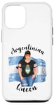 Coque pour iPhone 12/12 Pro Casquette de baseball pour femme avec drapeau argentin de la reine argentine