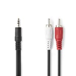 Nedis Cable Audio Stéréo Jack 3.5 mm mâle vers 2x RCA mâle - 2 m