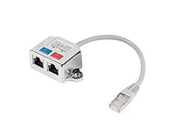 lanberg AD 0026 S RJ45 vers fiche Femelle RJ45 2 x répartiteur Fast Ethernet Adaptateur T Gris