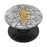 Vintage Lodz Poland Map (1959) PopSockets Swappable PopGrip