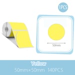 Phomemo-Imprimante d'étiquettes portable,papier thermique,autocollant auto-adhésif,transparent,rond,carré,étiquette de code-barres,notes autocollantes,M110,M200 - Type Yellow 50