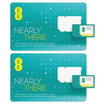 2 x EE Pay As You Go PAYG SIM Card Micro Nano Adapter for iPhone iPad Samsung