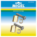 MICEL - 92220 - Séparateur pour roulement de cabine de douche, lot de 2 unités, distance de 12 mm, en laiton, finition dorée, 12 x 10 x 10 mm