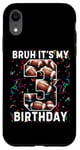 iPhone XR Bruh It's My 3rd Birthday 3 Year Old Football Player Case