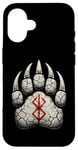 Coque pour iPhone 16 Berserker Ours Pattes d'ours Rune de Berserk Symbole Viking