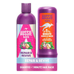 Aussie Repair And Revive Shampoo and Deep Conditioner Treatment Hair Mask Set