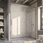 Paroi de douche fixe + Porte coulissante luna 100 cm Sans paroi latérale