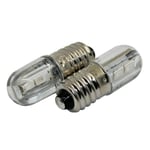 Lot de 2 ampoules LED E10 - 6 x 6 x Culot à vis - Blanc chaud - 6 V blanc cha...