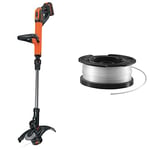 BLACK+DECKER Coupe-Bordures sans Fil 18V, Coupe-Bordures Electrique 28 cm & Bobine de Rechange pour Coupe-Bordures, Bobine Reflex, 10 m de Fil en Nylon Reflex, Fil de ⌀1,5 mm, A6481-XJ