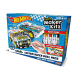 BLADEZ Hot Wheels Custom Racers, DIY Twin Pack, Make Your Own/Build Your Own, Pull Back Vehicles for kids, Customisable with pens and stickers, Creative Maker Kitz by Bladez Toyz