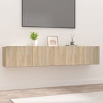 Design In - 2 pcs Meubles TV,Meuble de Rangement,Banc tv chêne sonoma 80x30x30 cm bois d'ingénierie CFW396289