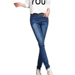 mzDkc0d Jean Femme Taille Elastique Korean Style Elastic Stretch High Waist Jeans Long Pants