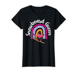 Snowboard Queen Winter Sports Snowboarding Girl Boho Rainbow T-Shirt