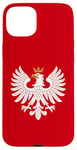 Coque pour iPhone 15 Plus Aigle blanc symbole de la Pologne, design minimaliste et majestueux oiseau