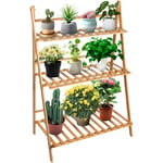 Support Plantes Intérieur Extérieur,Support présentoir pour plantes en bois,pliable,Pour Fenêtre Coin Salon Balcon Jardin Bureau