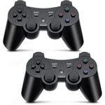 Manette pour PS3 sans Fil 2 Pèces, Bluetooth Contrôleur pour Playstation 3 Compatible avec Double Vibration Six-Axes pour Play 3(2 N