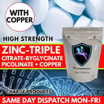 Triple Zinc Tablets 365 Citrate Bisglycinate Picolinate and Copper High Strength